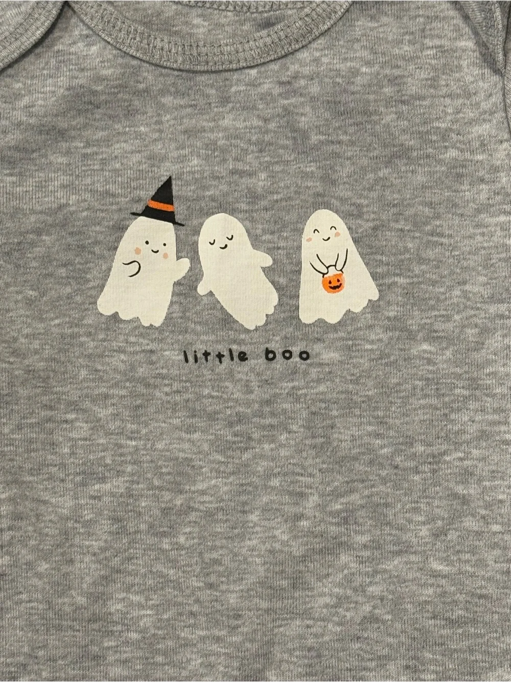 Carter's Gray Long-Sleeve Bodysuit with Black Ghost Print Pants